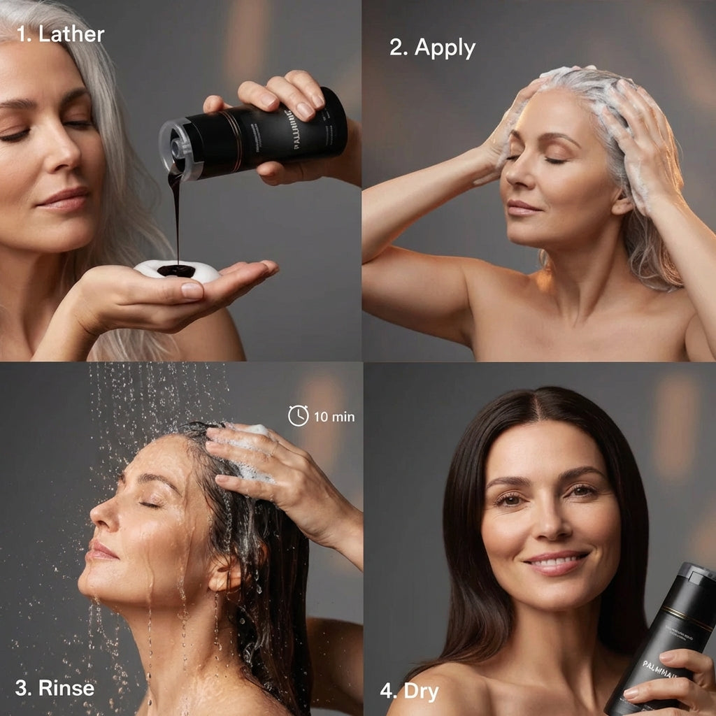 Instant hair dye shampoo